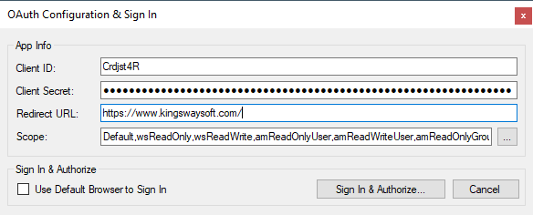 Wrike Rest Connection manager - OAuth